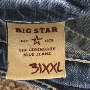 Big Star low rise jeans.  Size 31xxl.